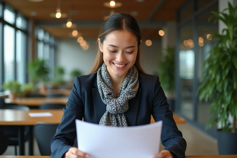 Femme d affaires concentrée dans un espace de coworking moderne